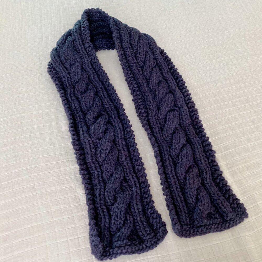 Handmade 🇨🇦 NWOT Hand Knit Wool Cable Scarf